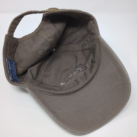 Life is Good Slideback Baseball Cap Brown OS Adjustable Embroidered 6 Panel - Picture 6 of 8